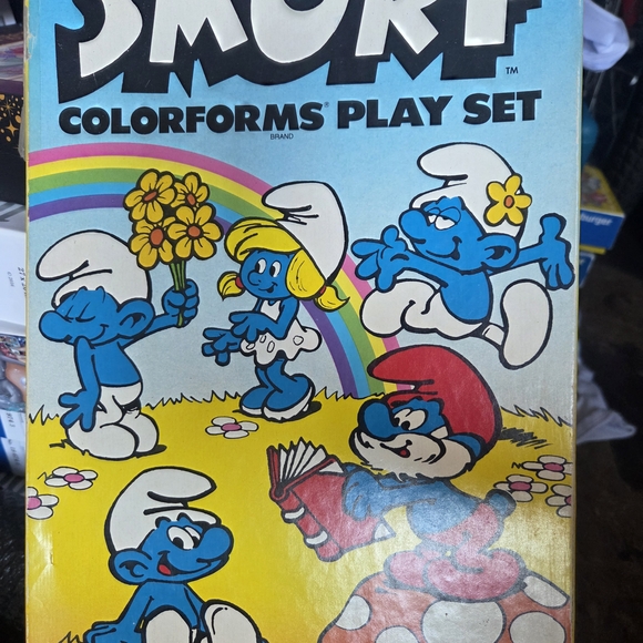Smurf Colorforms Play Set - Blue and White - Picture 1 of 4